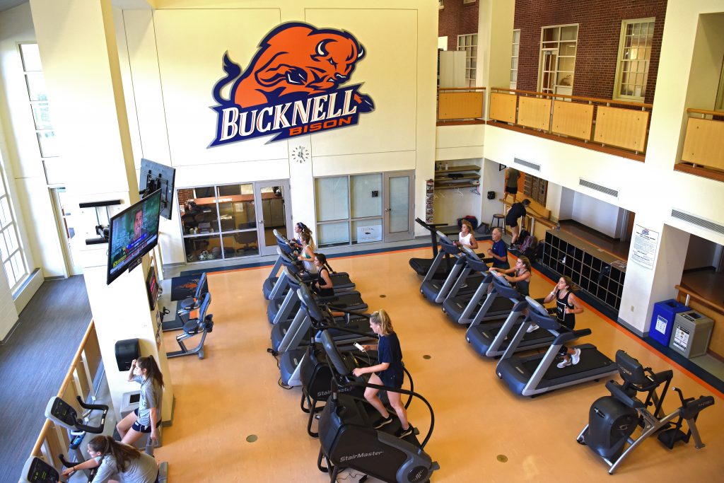 Overhead view of Bucknells KLARC gym facility.